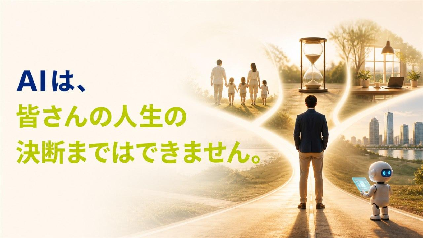 AIと人間の役割の違いを示すセミナースライド